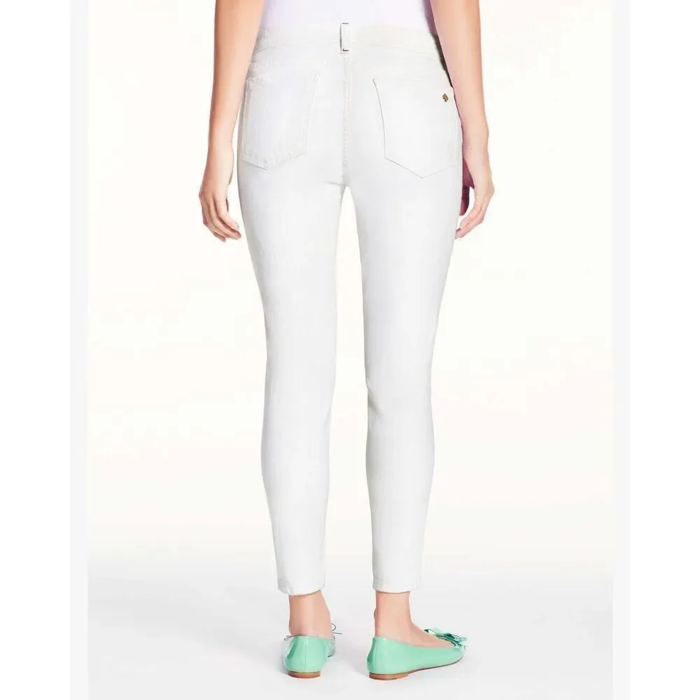 Kate Spade Broome Street White Mid Rise Straight Leg Jeans 29